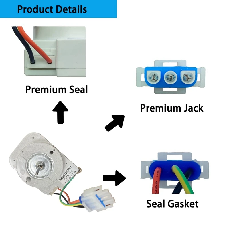 WR60X31522 Refrigerator Evaporator Fan Motor  For  WR60X28783 PS12741350 Refrigerator  Fridge Fan Motor Replacement Part