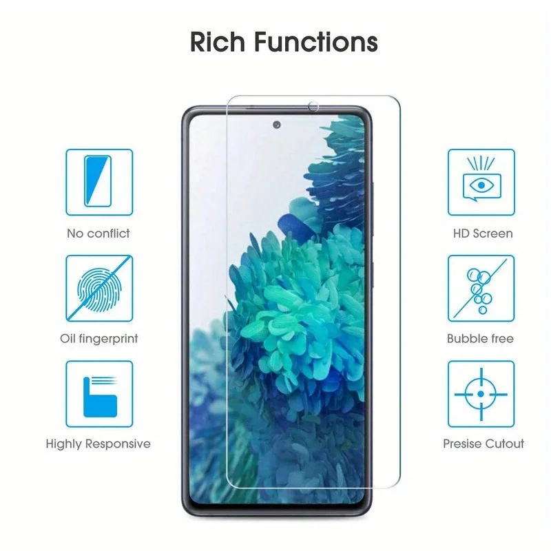 4er-Pack für Samsung Galaxy S20 FE / S20 FE 5G Displayschutzfolie aus gehärtetem Glas, kratzfest, blasenfrei, ultrabeständig – Detail 3