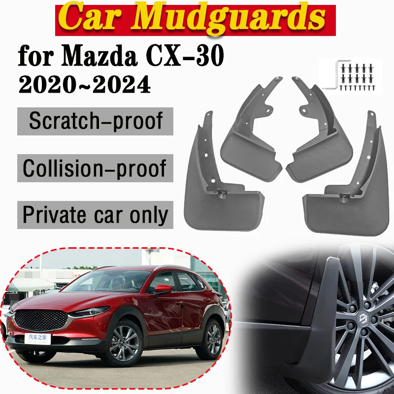 

Car Wheel Fender For Mazda CX-30 DM 2020~2024 CX30 CX 30 Mud Flaps Guards Anti-splash Front Rear Mudguard MudFlaps Accessories