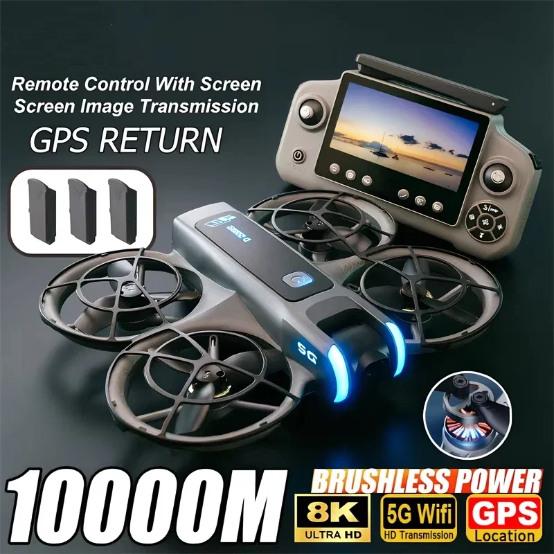 D2 Drone 8K Aerial HD Intelligent Avoiding Obstacle with Larger Screen Remote Control Folding Brushless Power GPS Drone