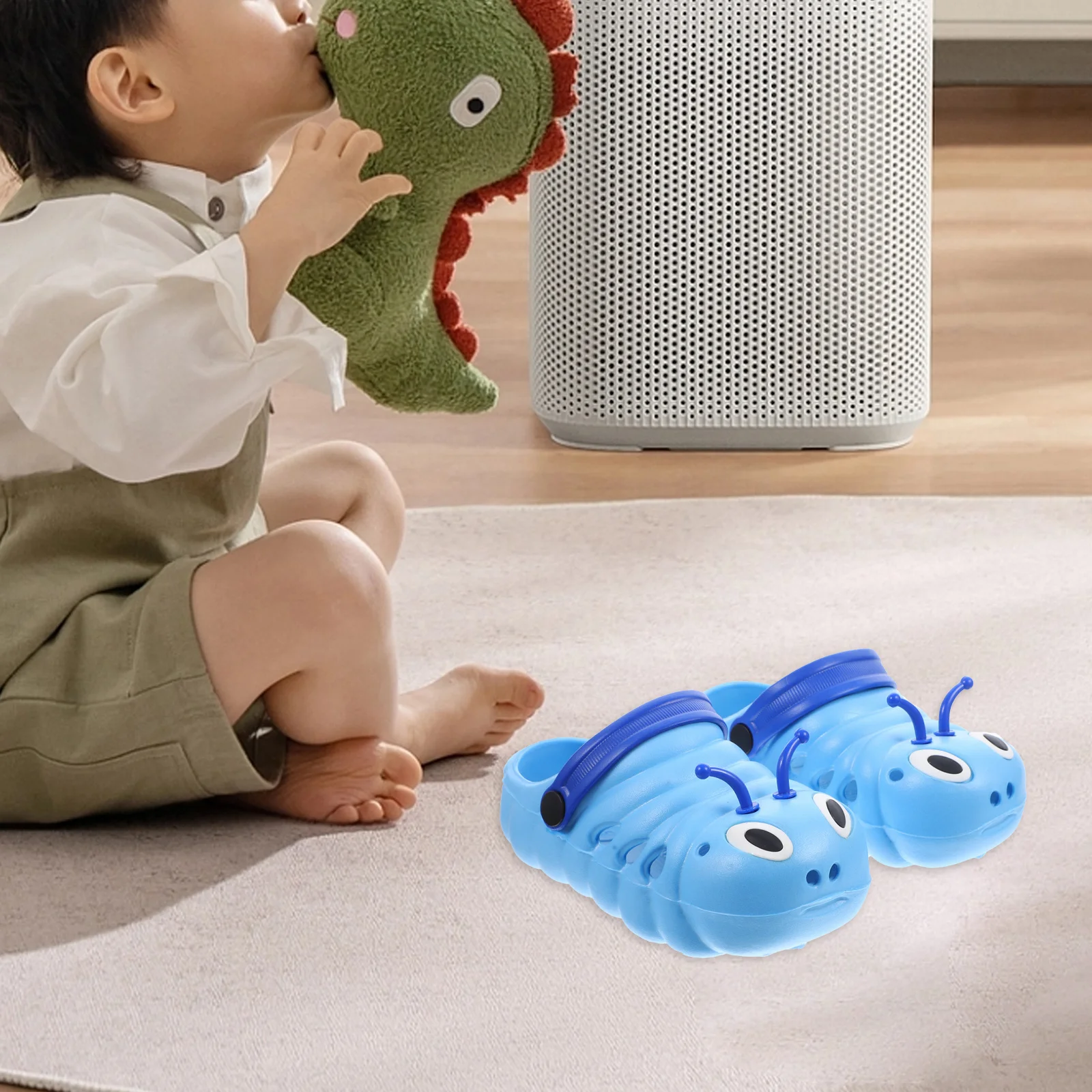 1 زوج صندل شاطئ الاطفال عدم الانزلاق شبشب صيفي للبنين بنات خفيفة الوزن تصميم مريح الأزرق حجم 27 طول 16 سنتيمتر