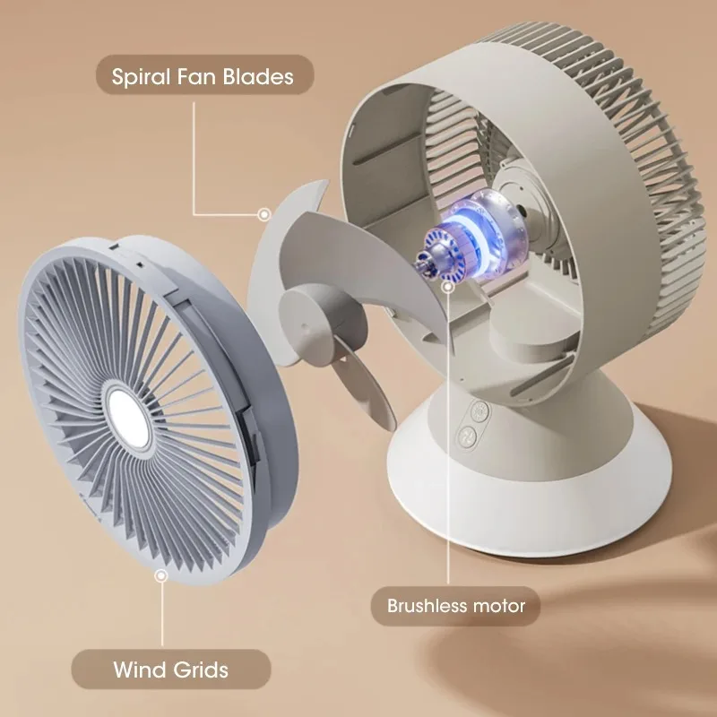 Xiaomi Ventilatore da tavolo Ventilatore per condizionatore d'aria Ventilatore da campeggio portatile Mini mobile silenzioso 4000mah Apparecchi di raffreddamento USB Ricaricabili per uso domestico