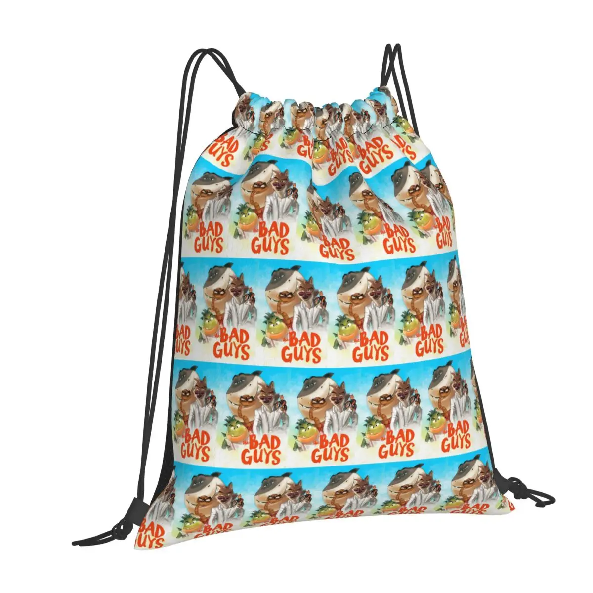 The Bad Guys Movie Backpacks Fashion Drawstring Bundle Pocket Shoes Bag Book Bags for Man Woman Students
