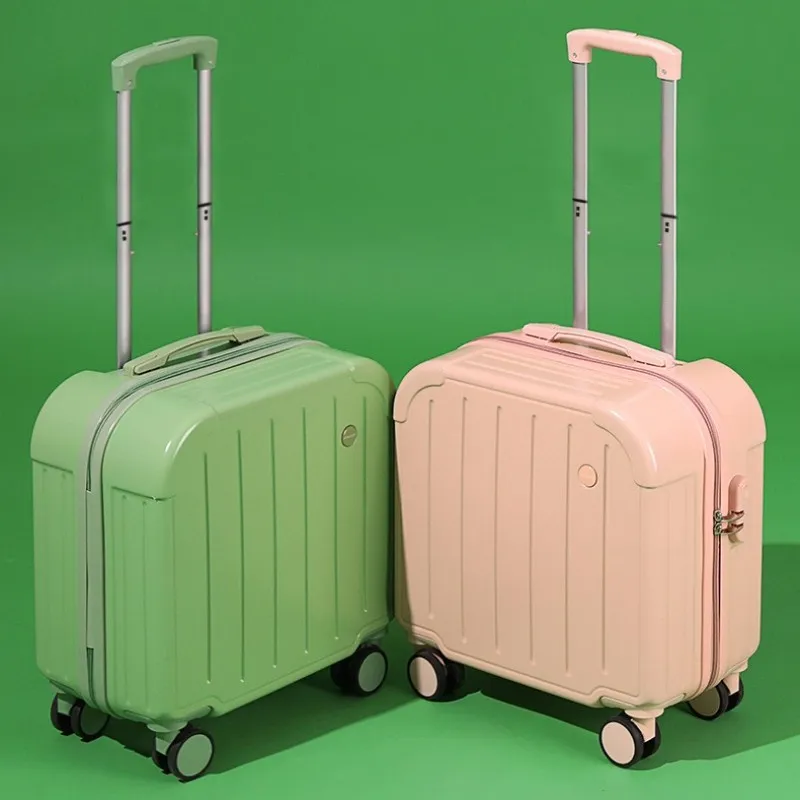 18 Inch Mini Portable Boarding Travel Carry-on Suitcase Student Password Case Rolling Luggage Bag With Trolley Super Compressive