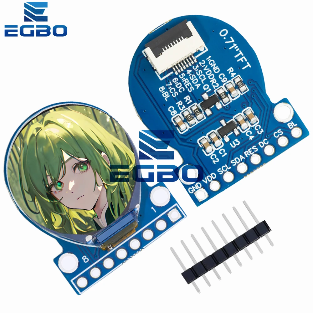 1 ~ 5 uds pantalla TFT 0,71 pulgadas módulo de pantalla LCD TFT redondo RGB 160*160 GC9A01 controlador interfaz SPI de 8 pines 160x160 PCB para Arduino