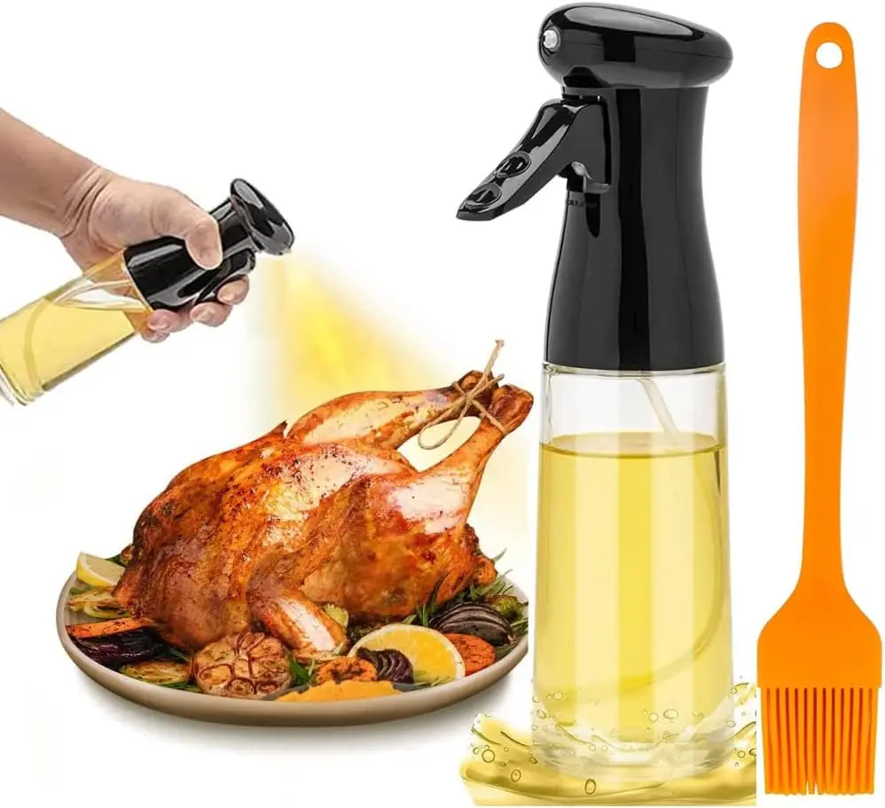 

Sprayer for Cooking, 220ml Glass Olive Oil Sprayer Mister with Brush, Olive Oil Vinegar Spritzer Sprayer Bottles Oil Dispenser f