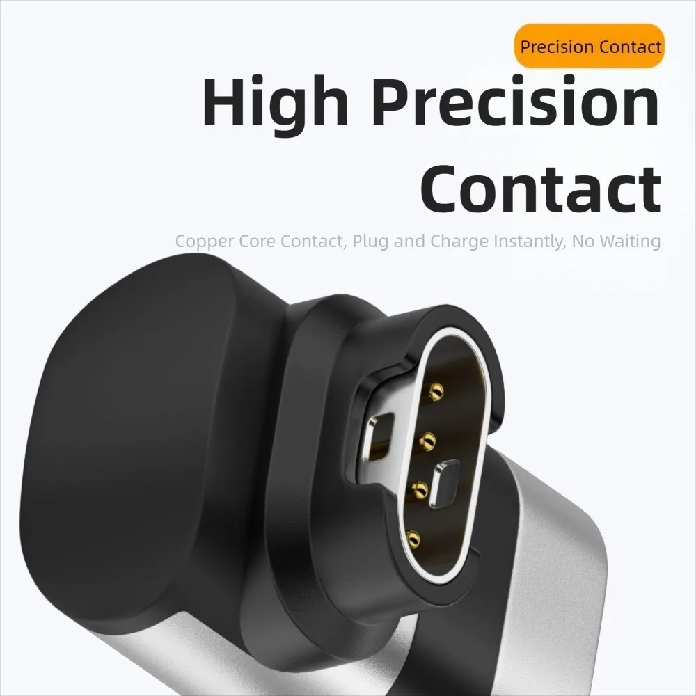 USB Type-C Charger Converter LED Indicator Aluminium Alloy Watch Charging Adapter for Garmin Quatix7 Pro Fenix8765 Instinct 2S