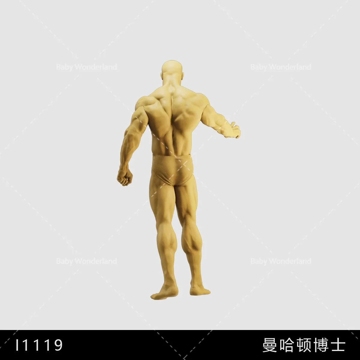 In Stock Unpainted Miniatures 1/64 1/43 1/35 Figure Naked Bald Muscular Man Dolls Model Creative Scene Prop