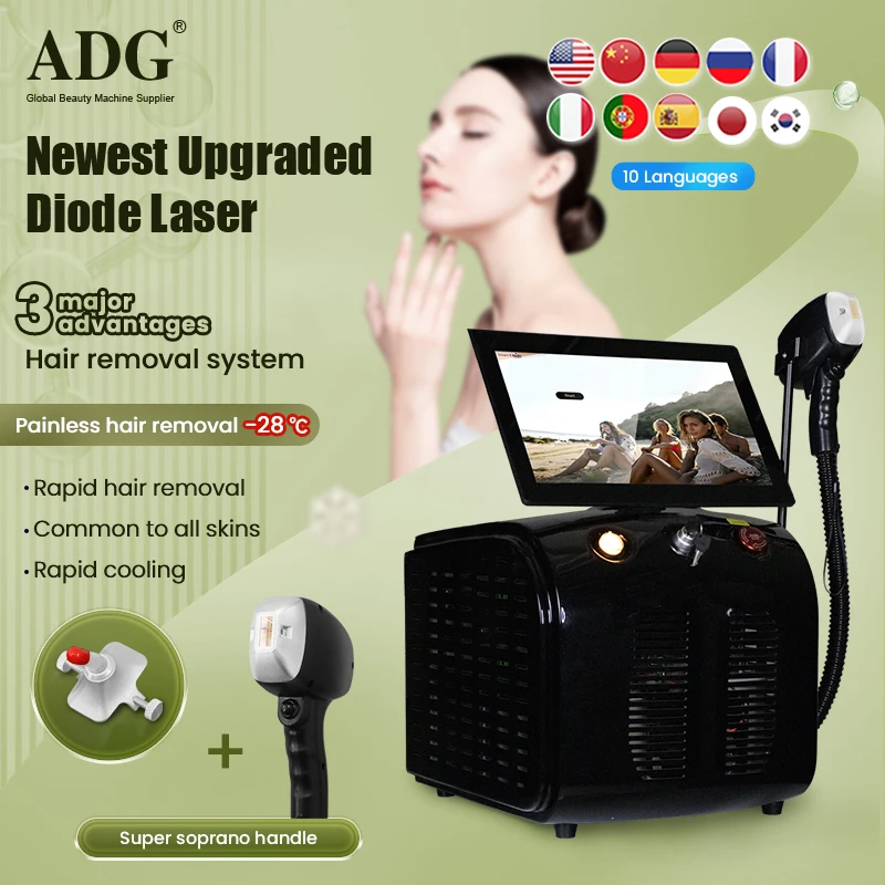 2024 Newst Ice Titanium Diodo Laser Hair Removal Permanent Epilation Laser 755 808 1064 Diode Laser Hair Removal Machine