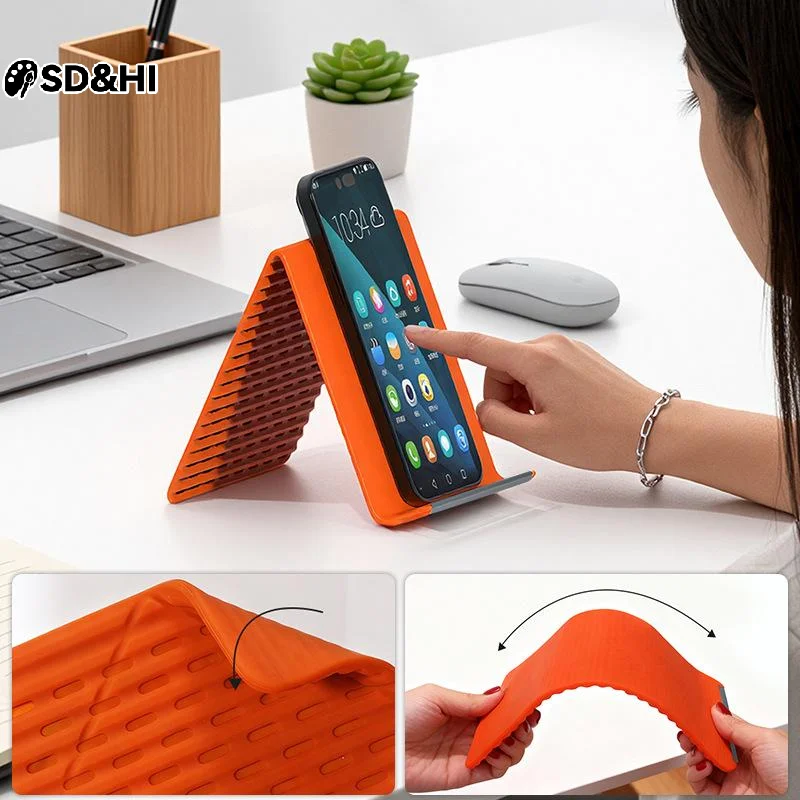 

1pc Portable Foldable Silicone Phone Holder Bendable Freely into Any Shape Multi-Angle Adjustable Stand for Mobile Phone