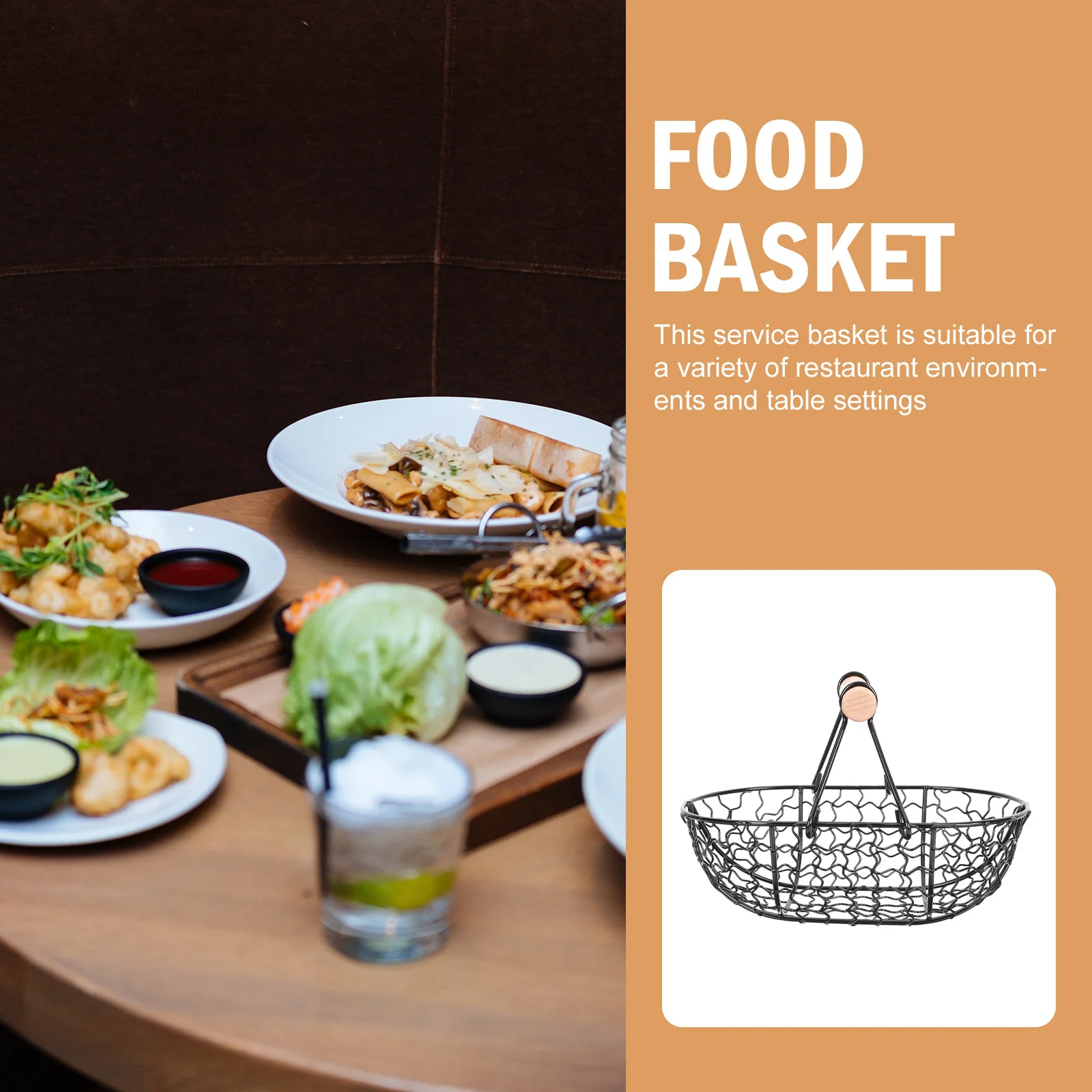 

1Pcs Fruit Storage Basket Iron Snacks Serving Tray for Home Picnic Party Portable Food Organization Oval-Shaped Chip Burger