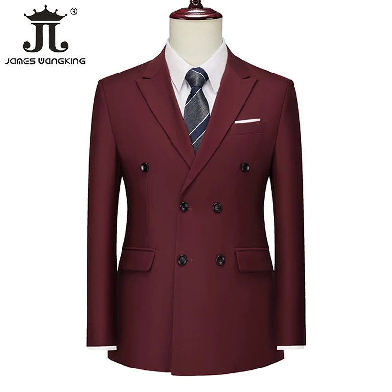 Men\'s Blazer 13 Color Solid Color Business Office Casual Suit Jacket Groom Wedding Dress Formal Suit CoatTuxedo Double Breasted