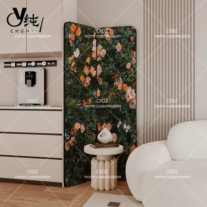 Nordic Style Folding Screen Mobile Room Divider for Living Room Bedroom Office Porch Decorative Partition Background Baffle