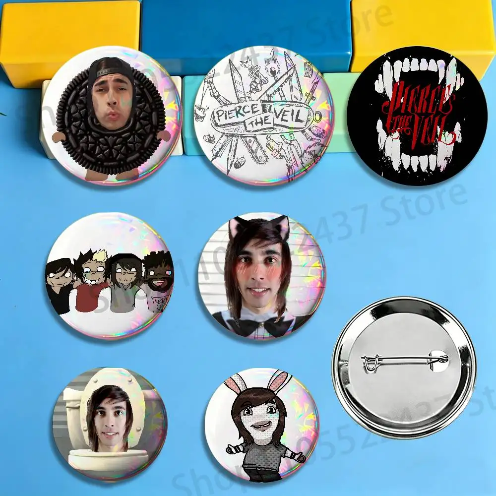 Rock Band P-Pierce The V-Veil Badges Pins Button Custom Anime Role Old-school Brooches Cartoon Collar Gifts