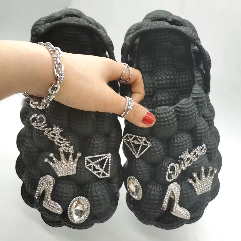 New Bubble Slippers For Men And Women In Summer 2024 Wear Thick Soled Sandals Non-slip EVA Home Massage Slippers Beach Shoes