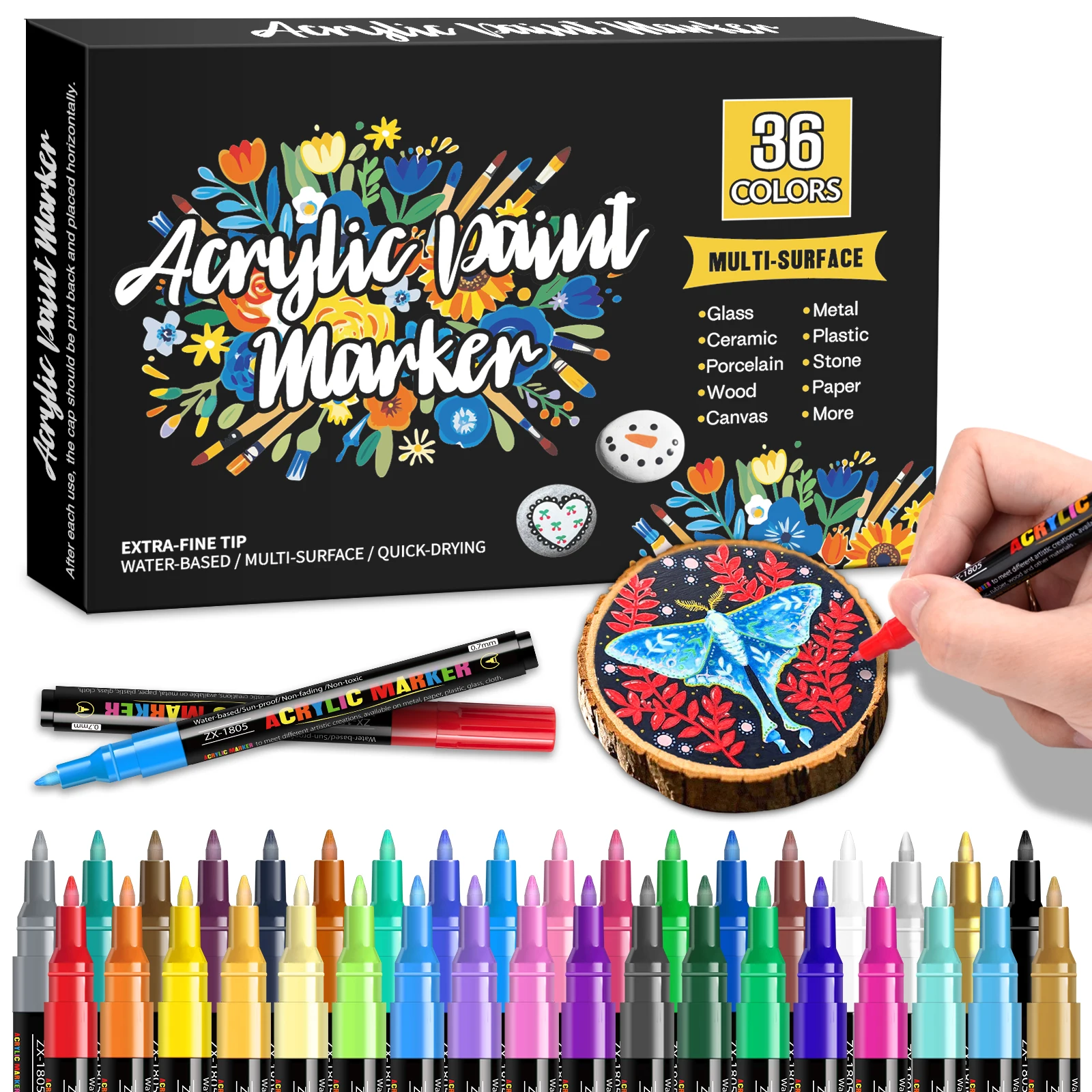 

36/72/120 Color Valve-Type Direct Liquid Markers, Vibrant Colors, Quick-Drying, Zero-Bleed Ink, 0.7mm Precision Suitable for Fine Details, Sharp Highlights, and Complex Works. Back-To-School Season & Teacher's Festival Gift