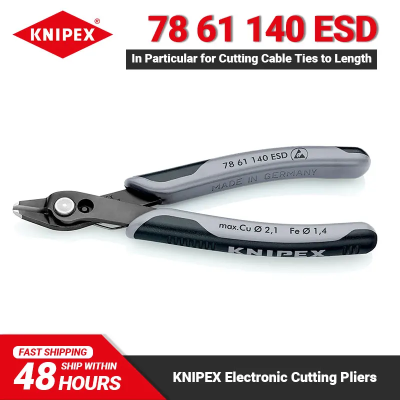 

KNIPEX 78 61 140 ESD Diagonal Cutter for Electronics and Fine Mechanics Electronic Super Knips with Stainless Steel Rivet