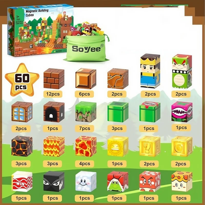 Blocos magnéticos-construir meu ímã edição mundial cubos magnéticos brinquedos de construção para meninos meninas haste montessori brinquedos sensoriais