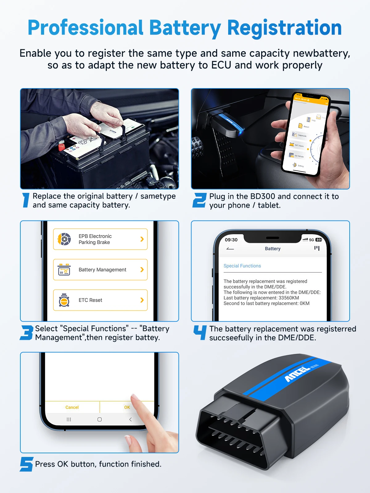 ANCEL BD300  Bluetooth OBD2 Scanner For BMW Car Code Reader ABS SRS EPB Oil Reset Automotive Scanner All Systems Diagnostic Tool