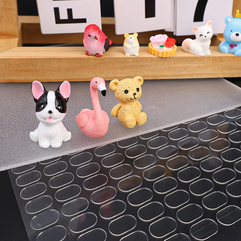 100-2000PCS Clear Gel Glue Pads Double-sided Adhesive Dots Removable Sticky Patch No Trace Wall Hanging Crafts Poster Doll Glue