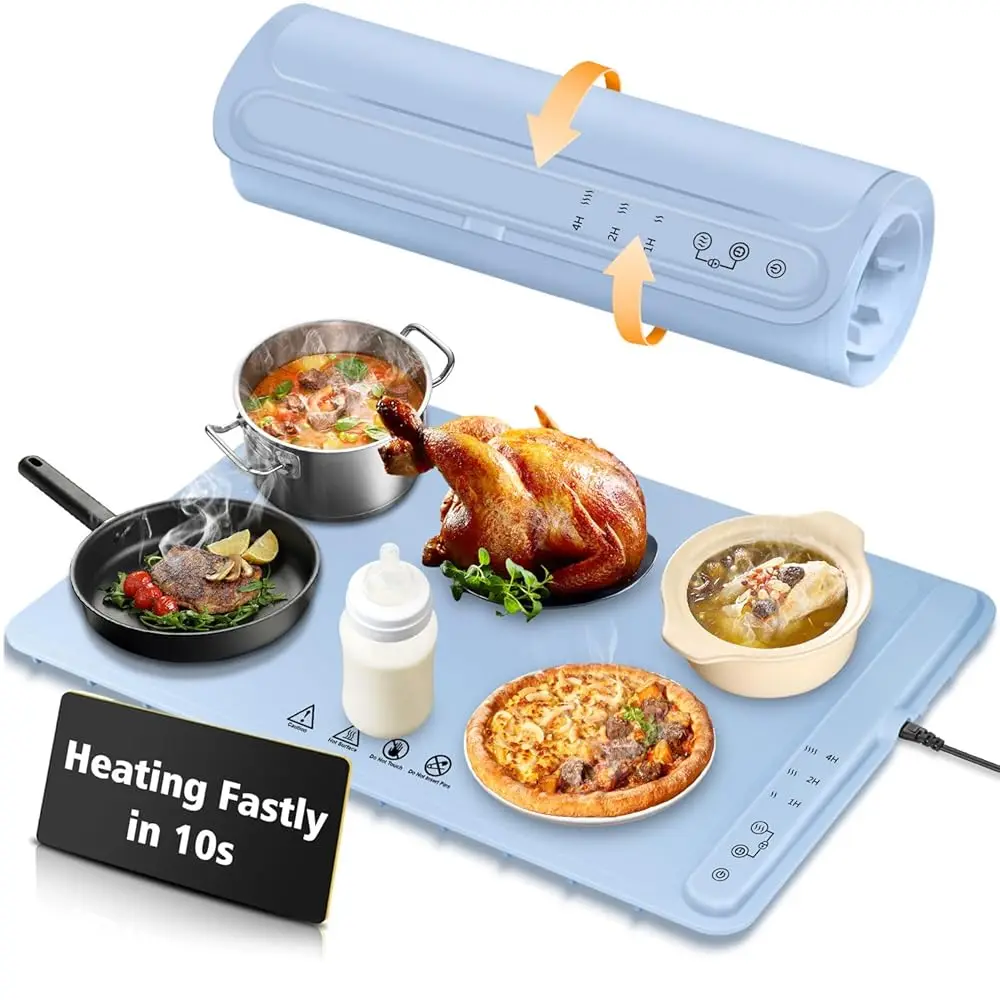 

Food Warming Mat For Food, Electric Warming Tray Full Surface Heating To Keep Foods Warm Or Thawing, Rollable & Portable Design