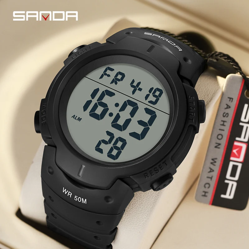 

Sanda 269 New Arrival Trendy Design Silincone Strap Digital Movement Alarm Mode Countdown Sport Men Clock Fashion Stop Watch