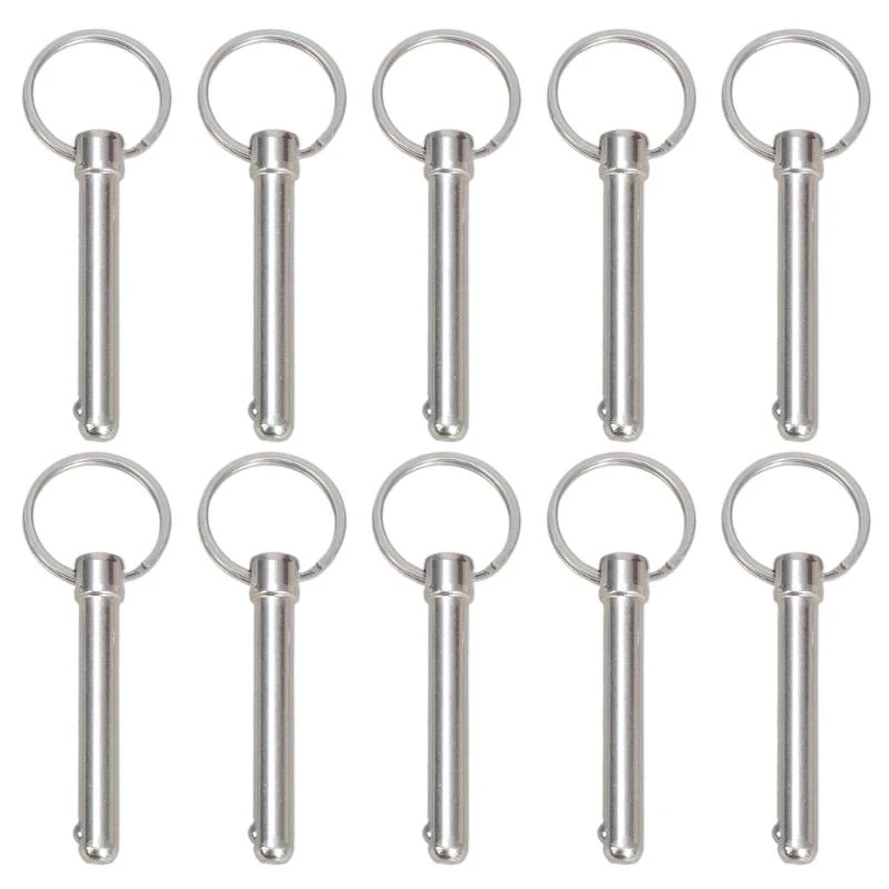 

652F 10Pieces Carbon Steel Button BallHead Locking Pin 8x60mm for Quick Releases for Boats Mechanics