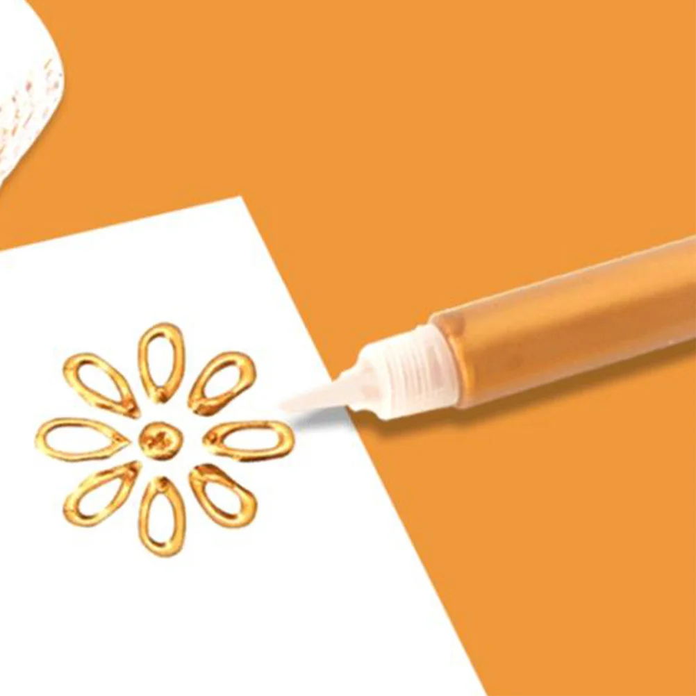

6Pcs Gold Outline Pens Fine Tip Acrylic Durable Art Painting Drawing Tool Watercolor Masking Fluid Pens for Craft Projects