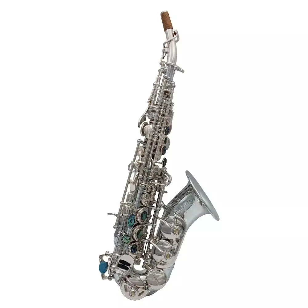 

Eastern music Yani style full silver plated Curved Soprano Saxophone soprano sax