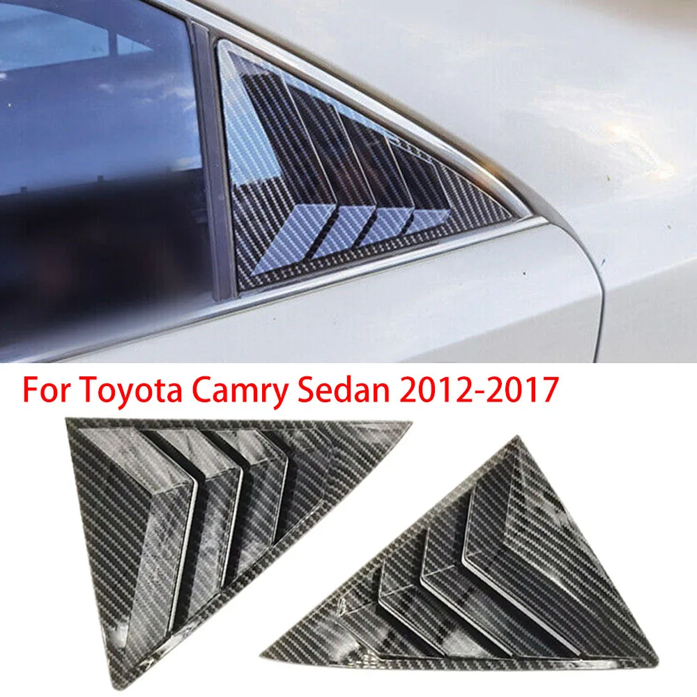 

For Toyota Camry Sedan 2012-2017 Car Rear Louver Window Side Shutter Cover Trim Sticker Vent Scoop ABS Carbon Fiber Accessories