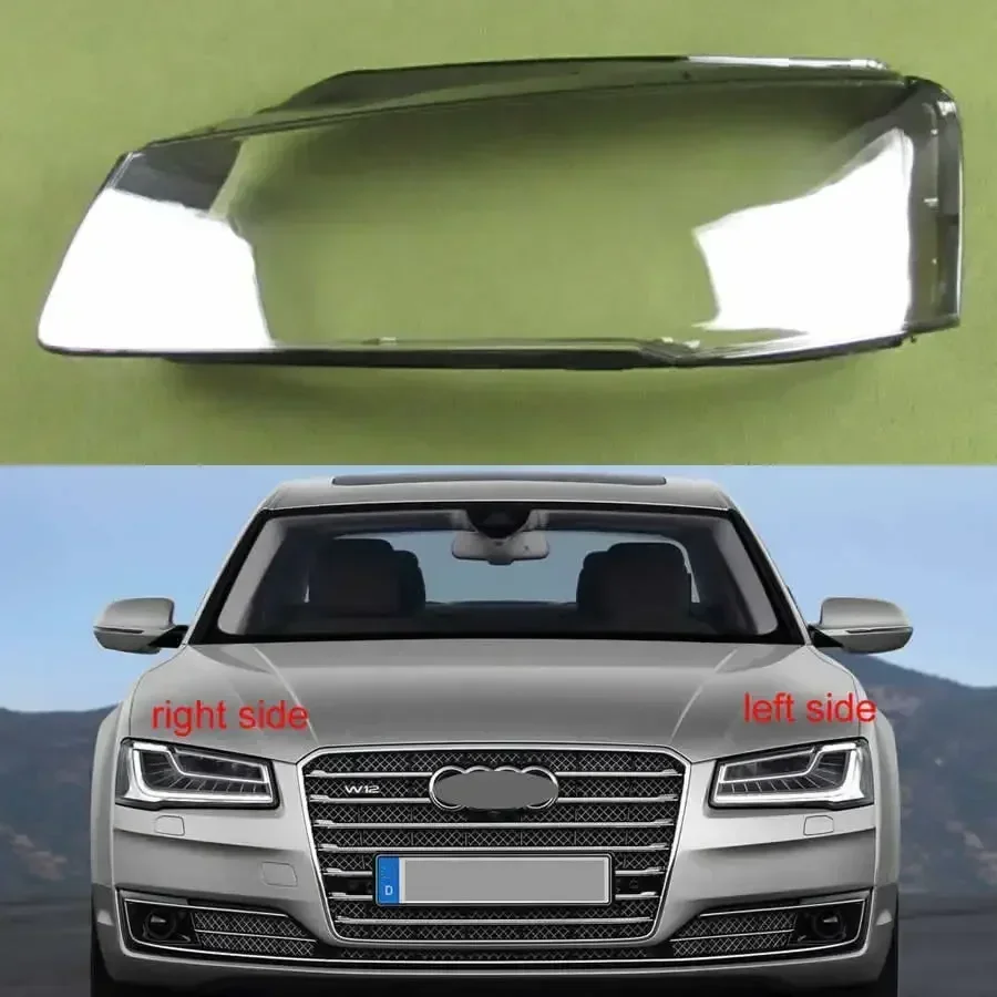 

For Audi A8 D4 2014 2015 2016 2017 Front Headlamp Cover Transparent Headlight Shell Lens Plexiglass Replace Original Lampshade