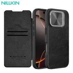 For iPhone 16 Pro Max Case Nillkin Qin Prop Leather Cases With Card Pocket Camera Holder for iPhone 16 Pro for iPhone 16 Cover
