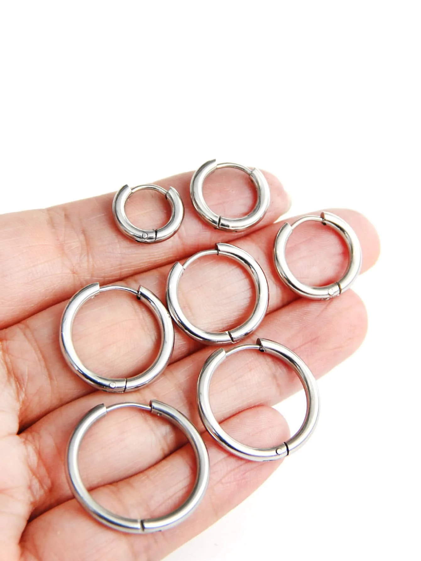 1 Pcs Women/Man Stainless Steel Small Hoops Earring Piercing Ear Cartilage Tragus Simple Thin Circle Anti-allergic Ear Buckle