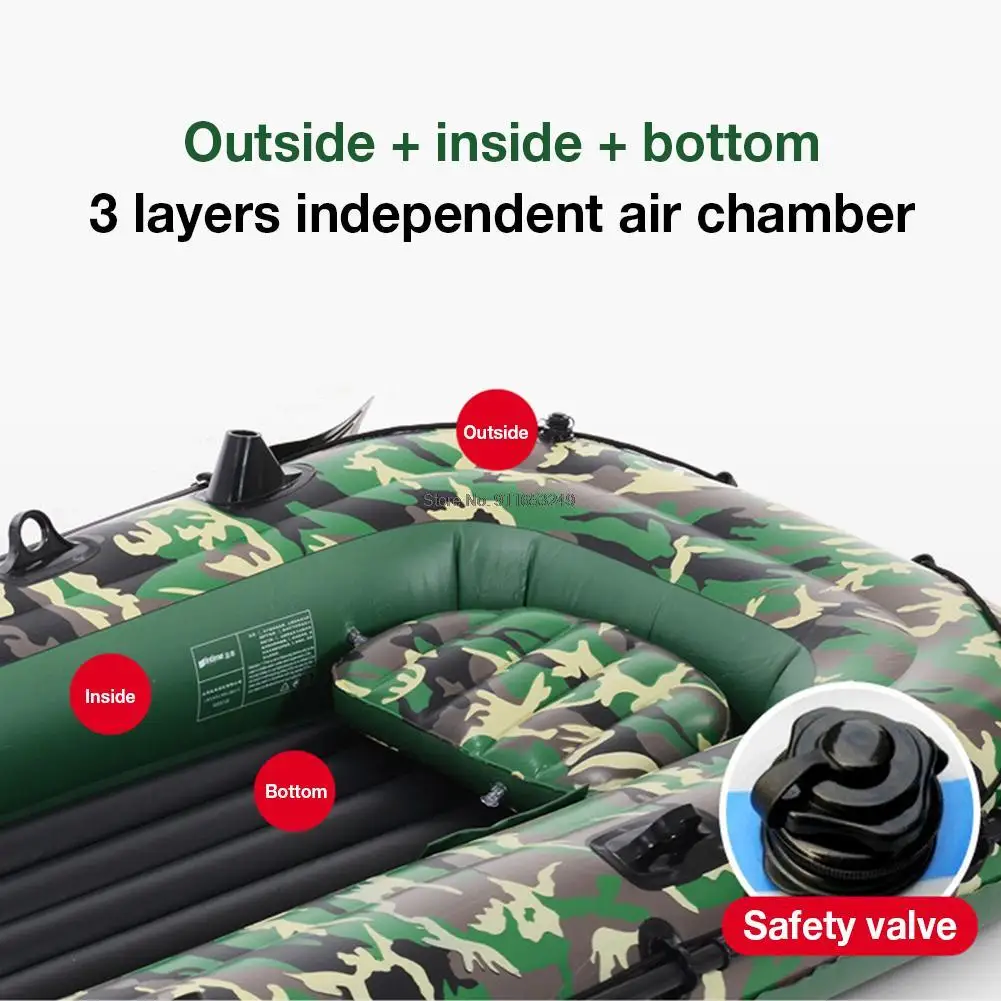 Iatable Boat 10ft 2~4 Person Iatable Boat Set with Paddles Air Pump PVC Kayak Canoe Boat Set for Drifting Kayak CanoeBoat