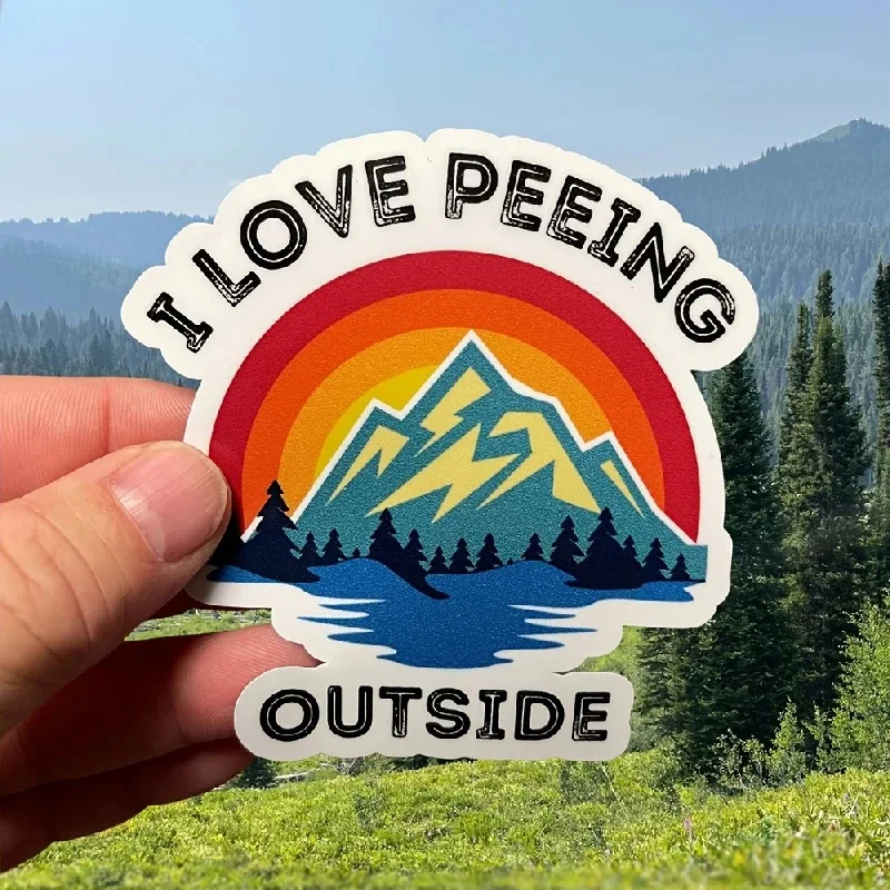 

"I Love Peeing Outside" Vinyl Decal 13.5x14cm, Camping Joke Sticker for Car, Boat, Fishing Gear, Backpack
