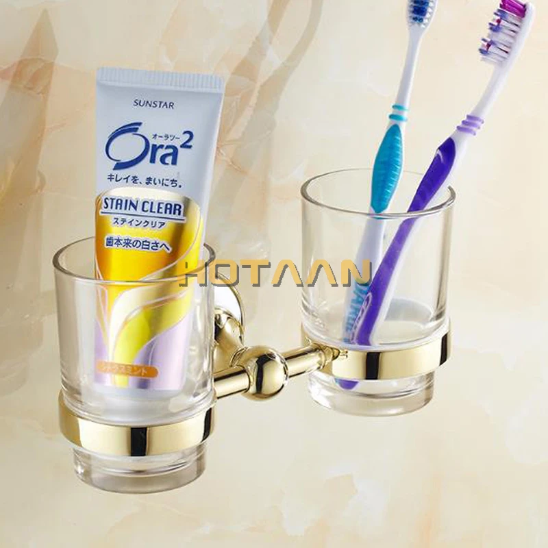 ., Set di accessori per il bagno in acciaio inossidabile, gancio per accappatoio, porta carta, portasciugamani, Set da bagno in oro, HT-817800G-T