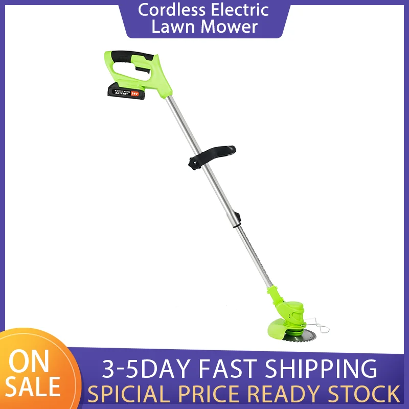 

Беспроводная электрическая газонокосилка с регулируемым углом высоты, складная газонокосилка для газона, садовых кустарников, батарея