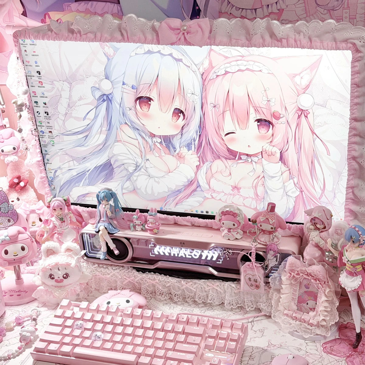 Cute Lace Dust-proof Computer Notebook Monitor Decorative Cover Protective Cover