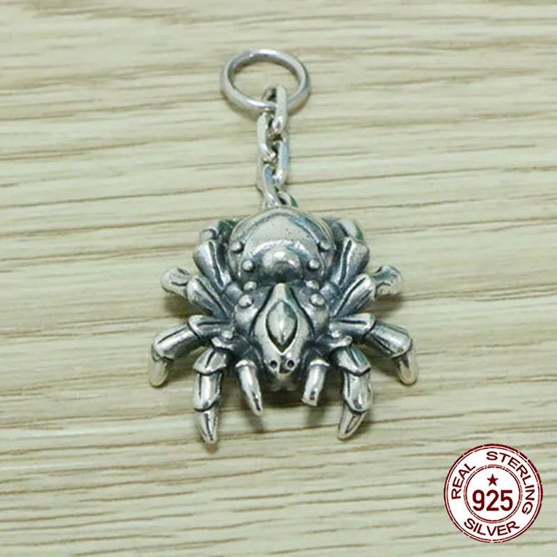 S925 Sterling Silver Pendant Hip Hop Style Personalized Spider Trendy Man  A gift of domineering jewelry for loved ones