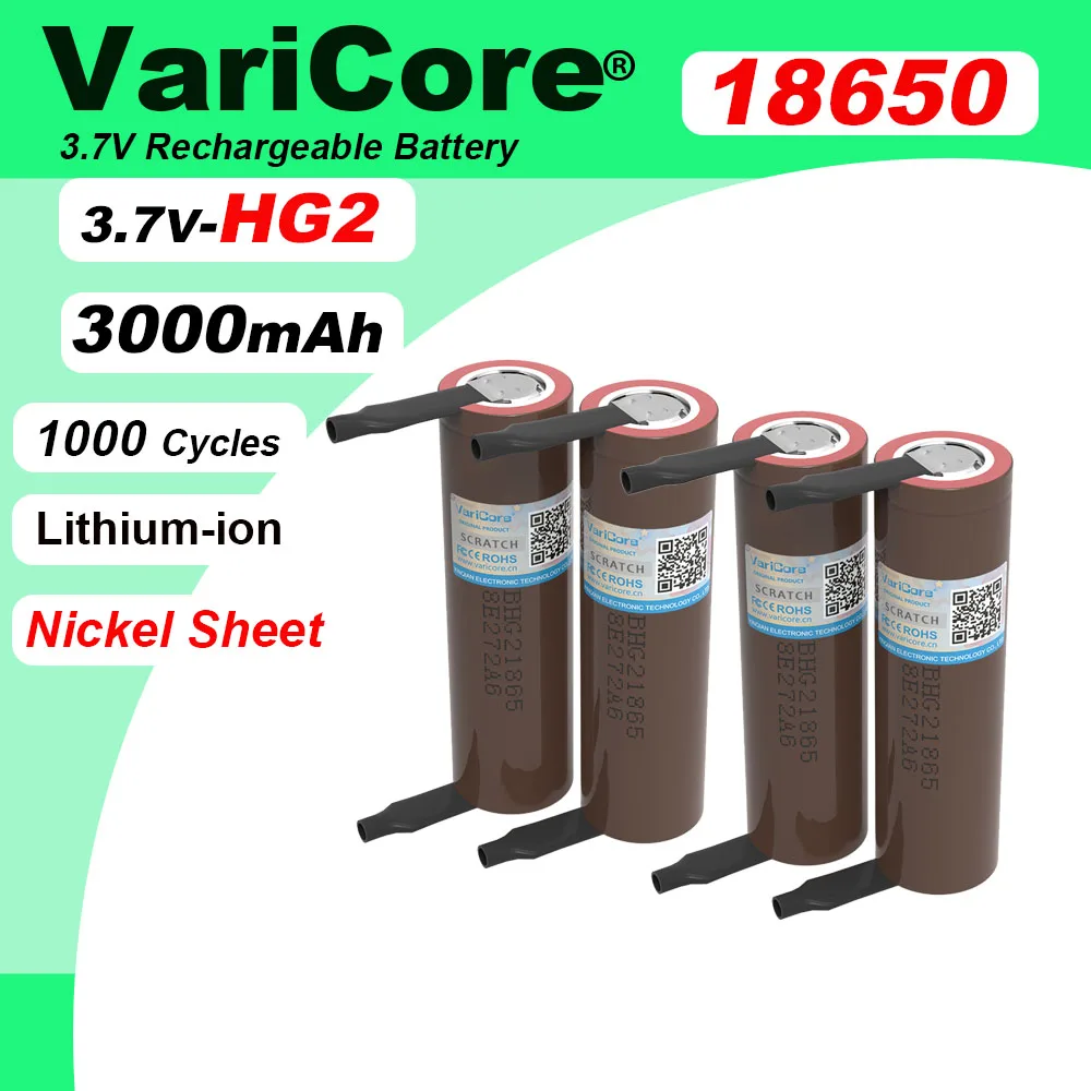 Hot Liitokala new HG2 18650 3000mAh Rechargeable battery 18650HG2 3.6V discharge 20A, dedicated For hg2 batteries + DIY Nickel
