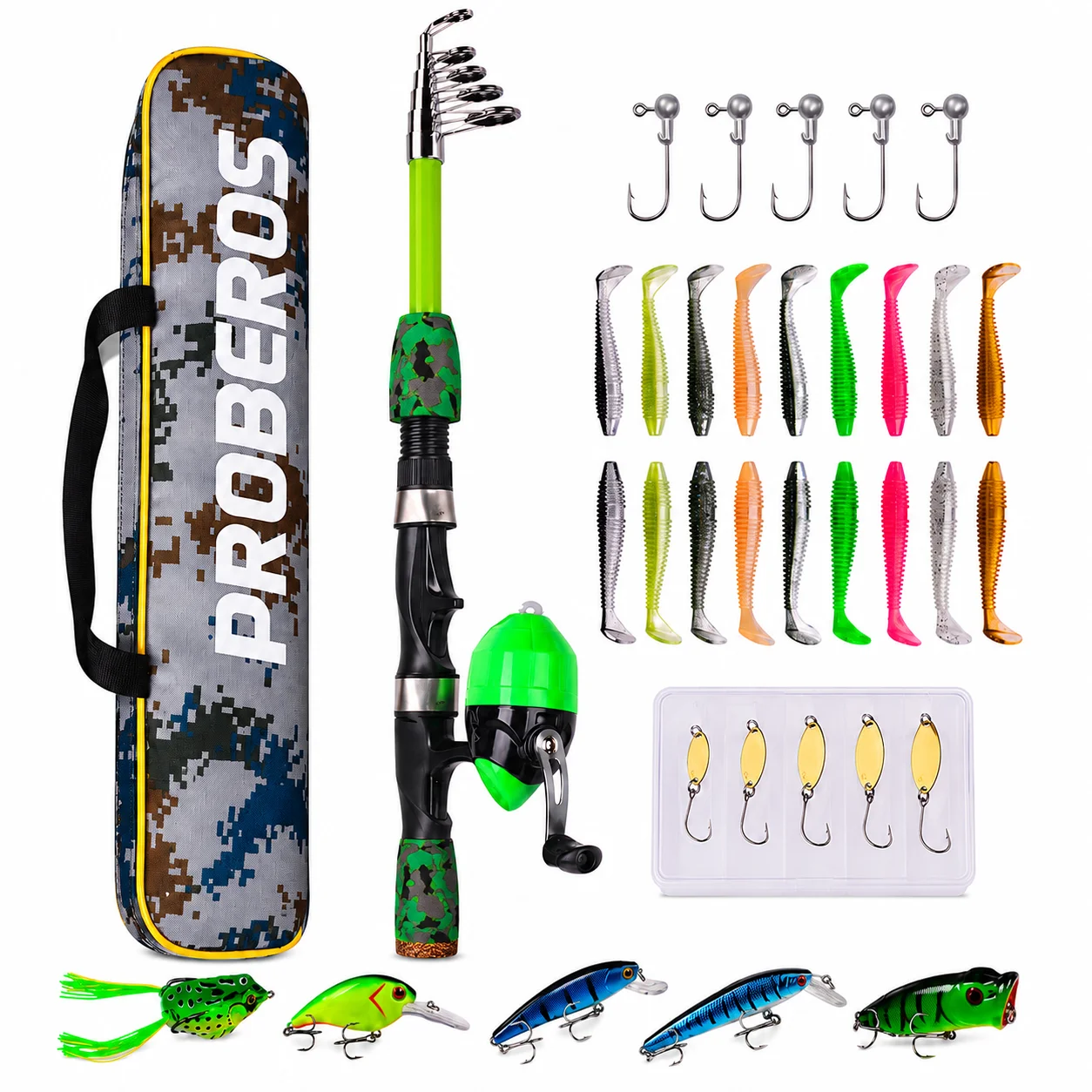 Mini Telescopic Fishing Rod Reel Combo 1.2M 1.5M 1.8M Color Foam Grip Kit with Lures Line Hooks Tackle Bag