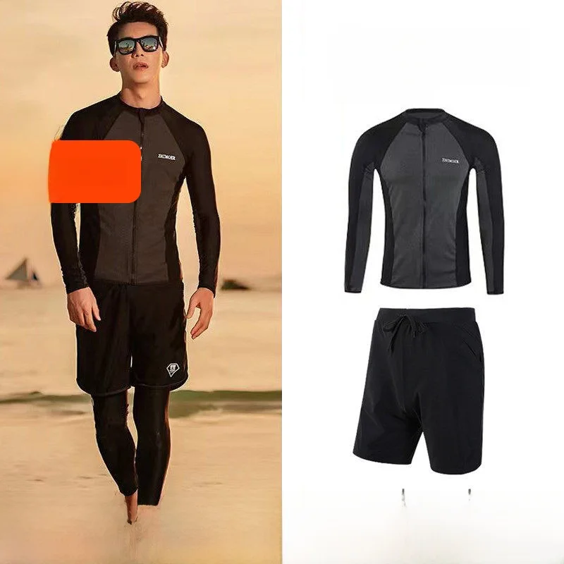 

Men's Wetsuit Long Sve Surfing Swimming Suit Qui Dry Beach Sun Protection Jellyfi Suit Set Full Body Diving Suits Nylo...
