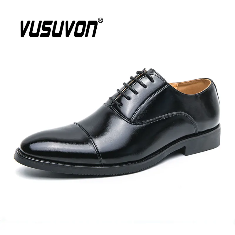 

Men Oxford Shoes Comfortable Dress Classic Wedding Flats Split Leather Fashion Causal Business Footwear For Party Size 38-48