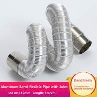 Aluminum Semi-flexible Pipe High Temperature Resistant Smoke Exhaust Tube of Water Heater/Bathroom/Kitchen with SS Connector