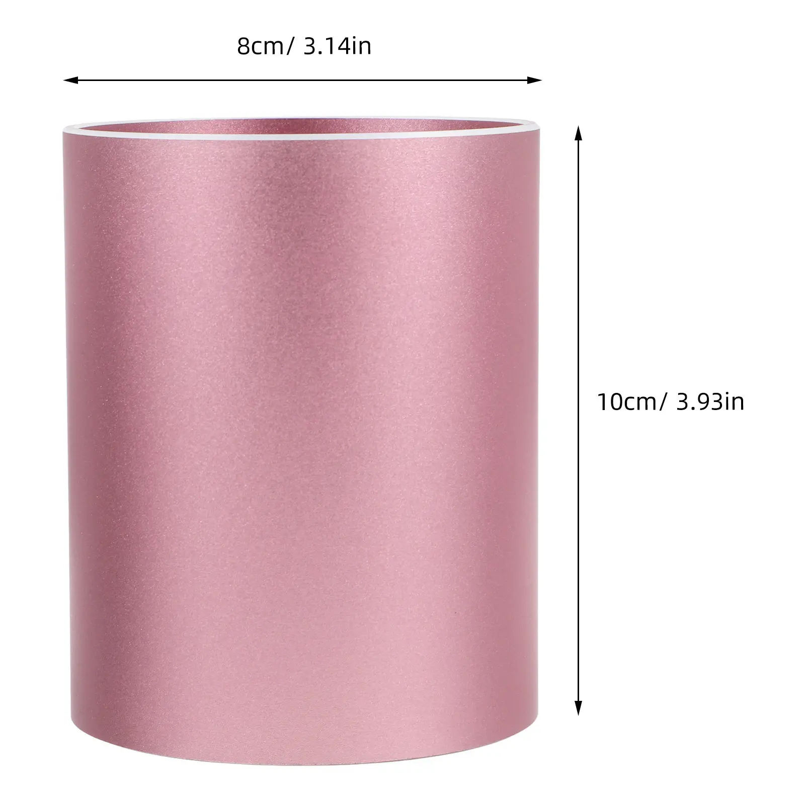 Aluminum Alloy Desk Pen Holder Round Pencil Cup Organizer Stable Non-Slip Base Soft Interior Protection for Office School
