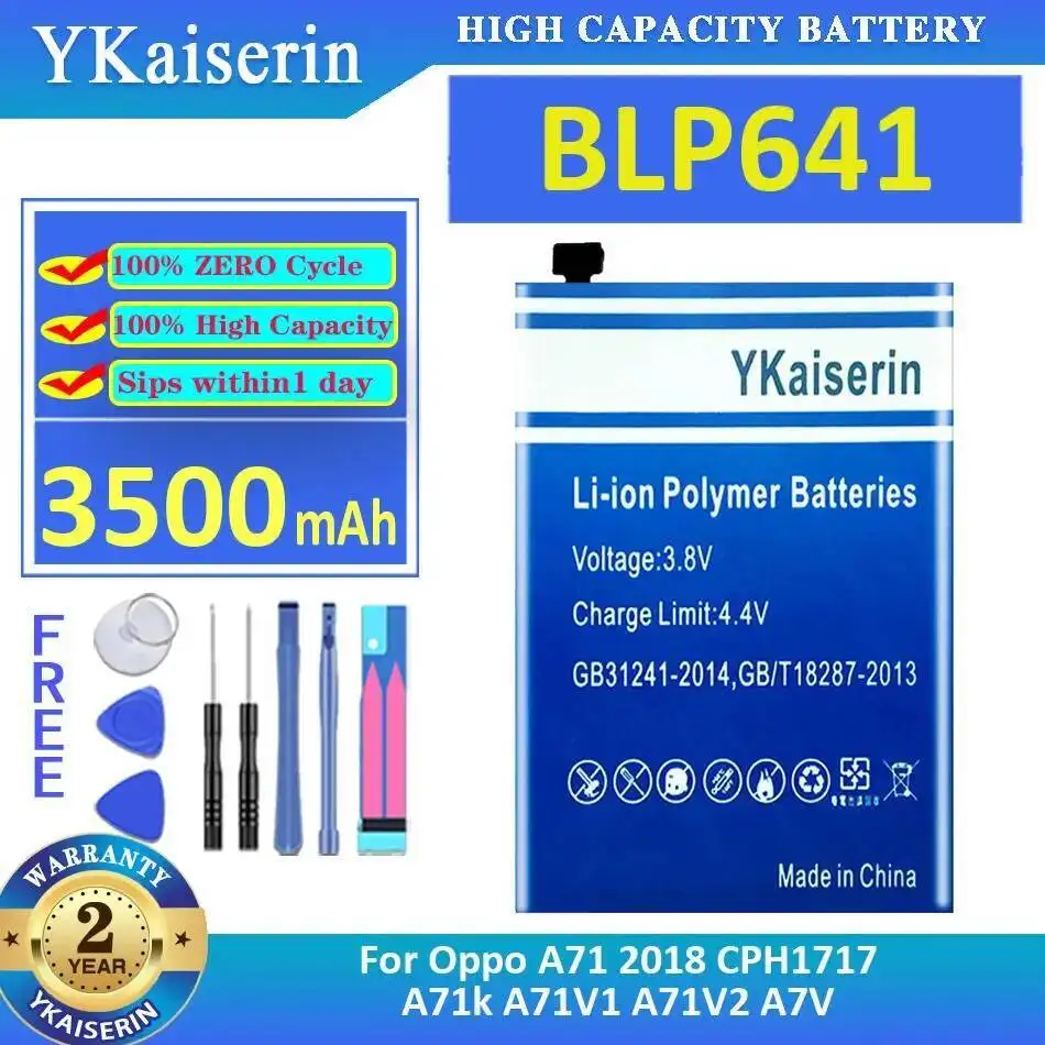 

Для Oppo A71 2018 CPH1717 A71k A71V1 A71V2 A7V BLP641 Батарея мобильного телефона Премиум Замена 3500 мАч