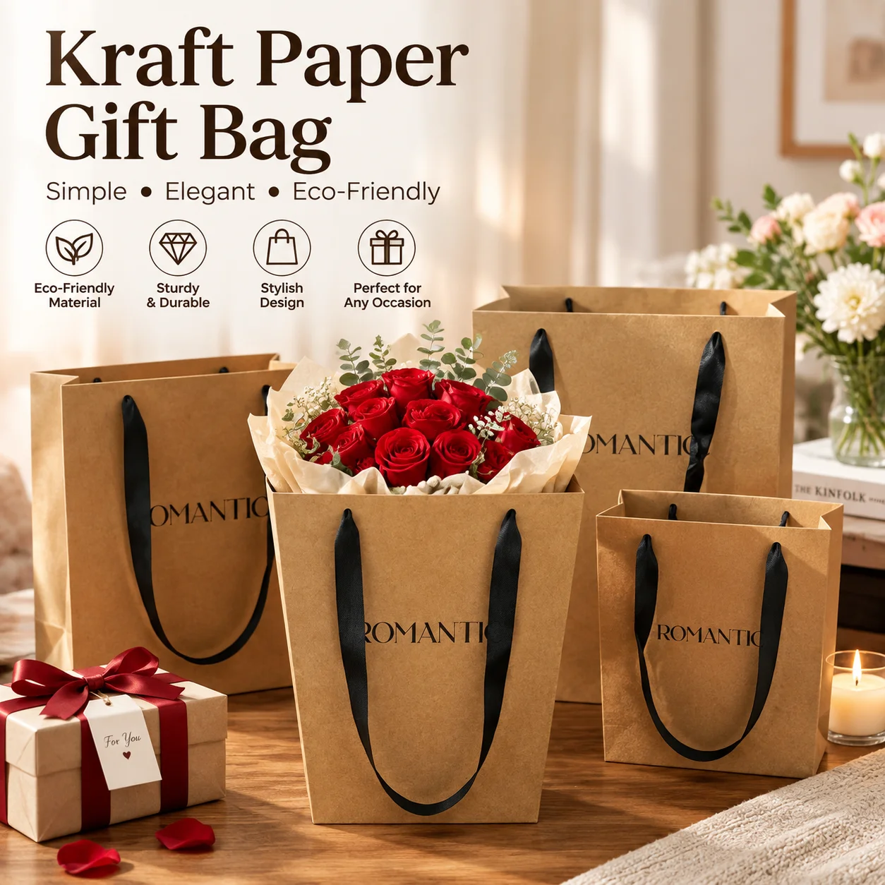 Florist Supply House - Bolsa de papel kraft para transportar