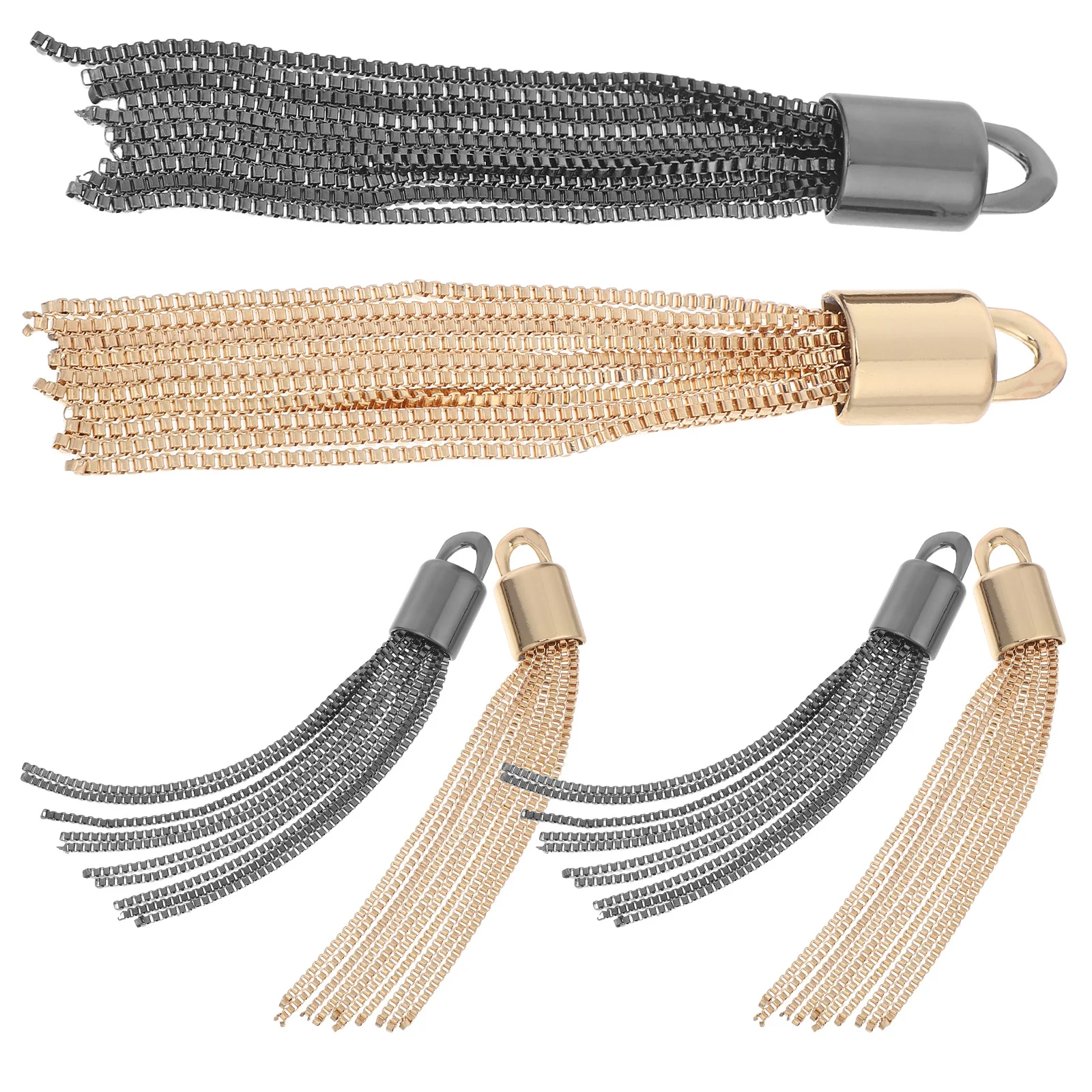 

6Pcs Long Metal Tassel Bag Pendants Mini Bag Charms Keychain Accessories for Purse Handbag Backpack Jewelry Craft