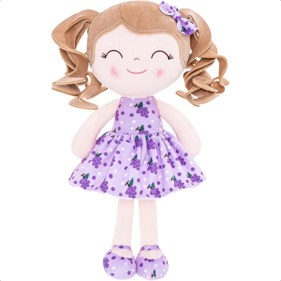 

Gloveleya Baby Dolls Soft Snly First Baby Girl Подарки Мягкая кукла для девочек с принтом винограда Dr 12 дюймов Fruit Series