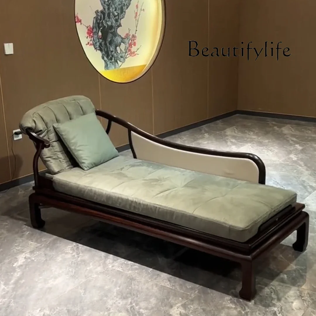 BJ Ebony Light Luxury Concubine Chair All Solid Wood New Chinese Modern Simple Concubine Couch End Of Bed Stool Reclining Chair